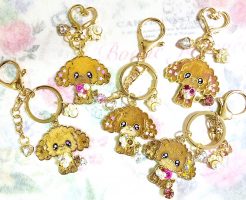 トイプードル　レジン枠　キーホルダー